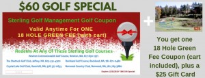 $60 Holiday Golf Coupon 18 Hole