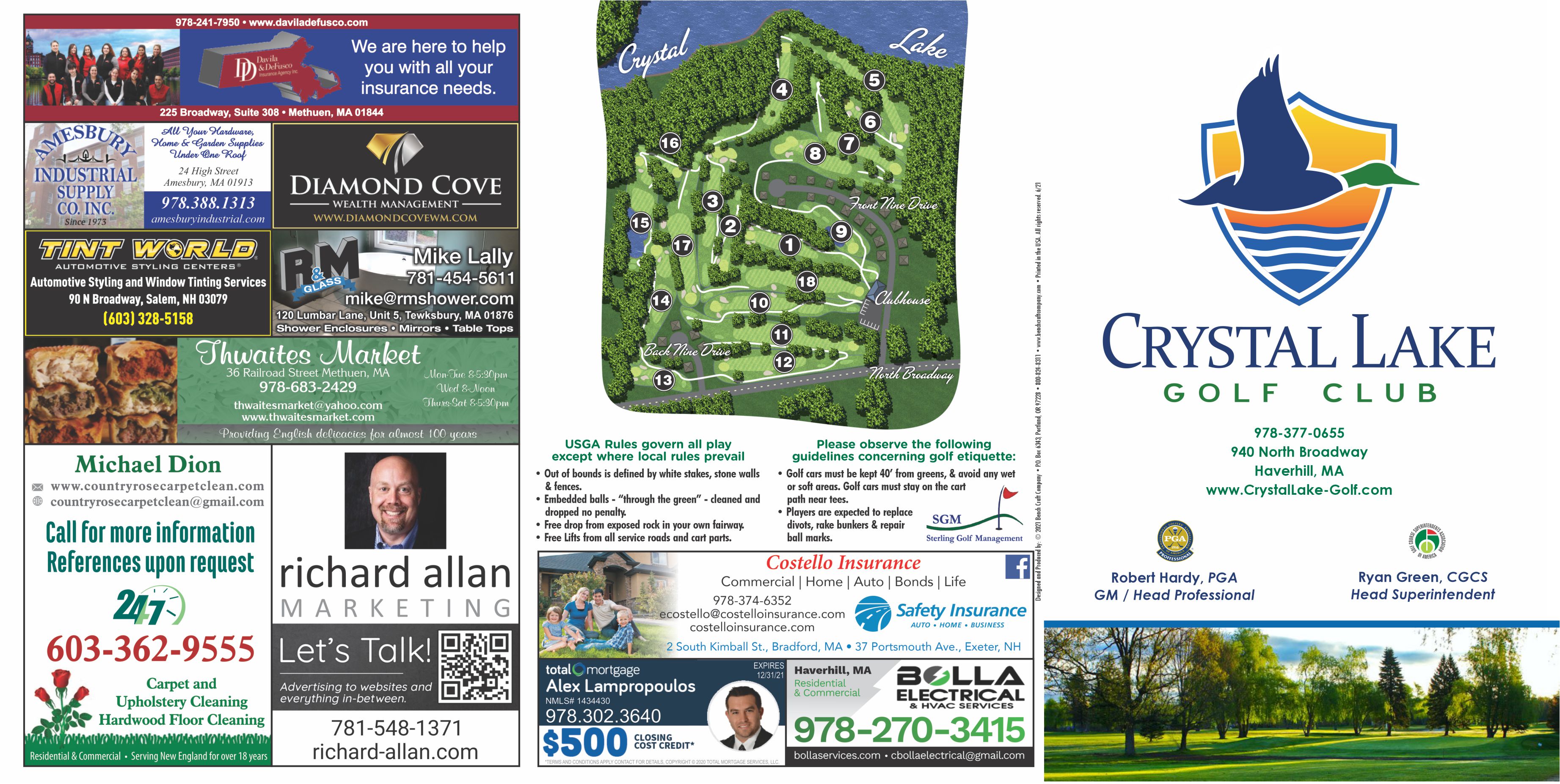 Scorecard, Info & Course Map - Crystal Lake Golf Club